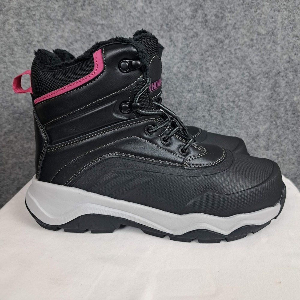 Khombu Riley Boots Womens Sz 8 M Black Lace Up Ankle Lined Insulated 1726924‎